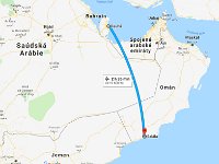 Průběh cesty  Rychlý přestup a let z Katarského Doha do Ománského Salaláhu.