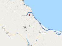 Mapa trasy dne  Cesta z Wadi Al Shab do Turle Beach Resort. : Turtle Beach Resort